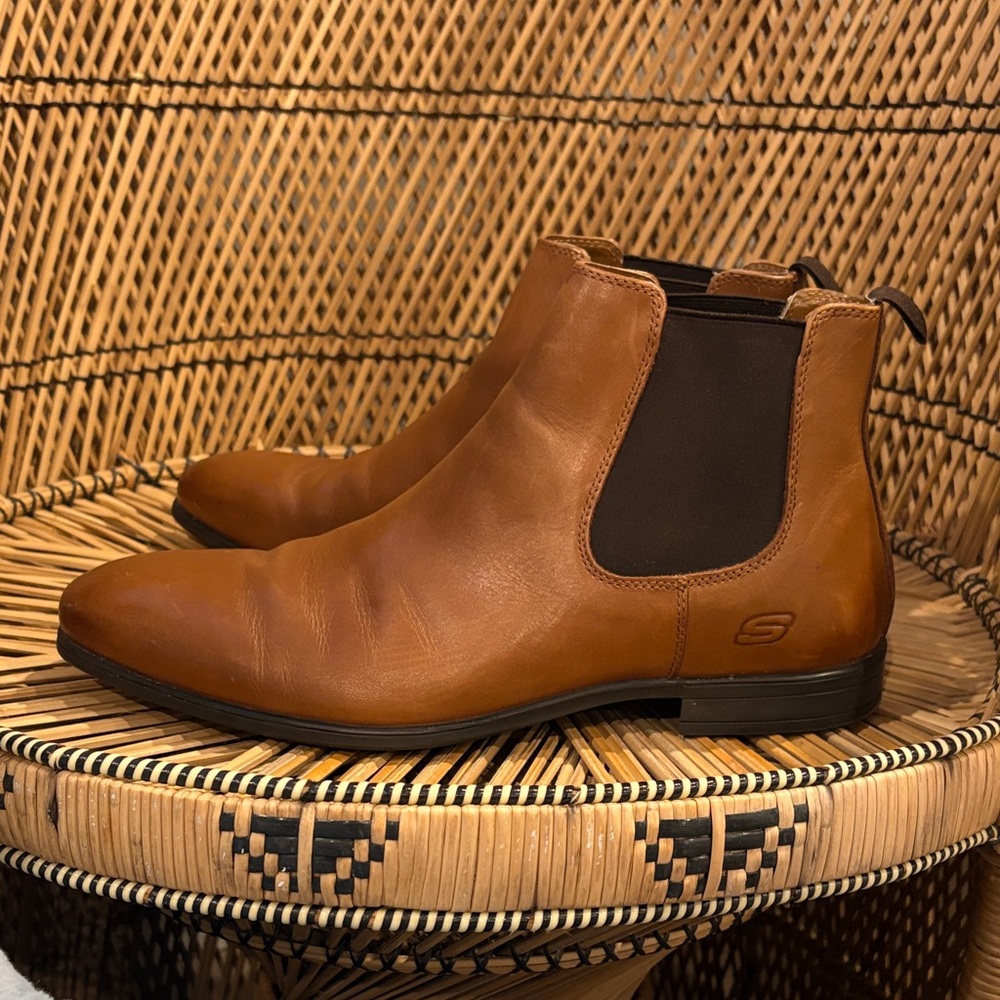 Men’s Skechers Leather Brown Boots - Picture 2 of 8